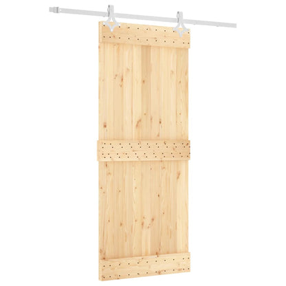 Sliding Door with Hardware Set 85x210 cm Solid Wood Pine