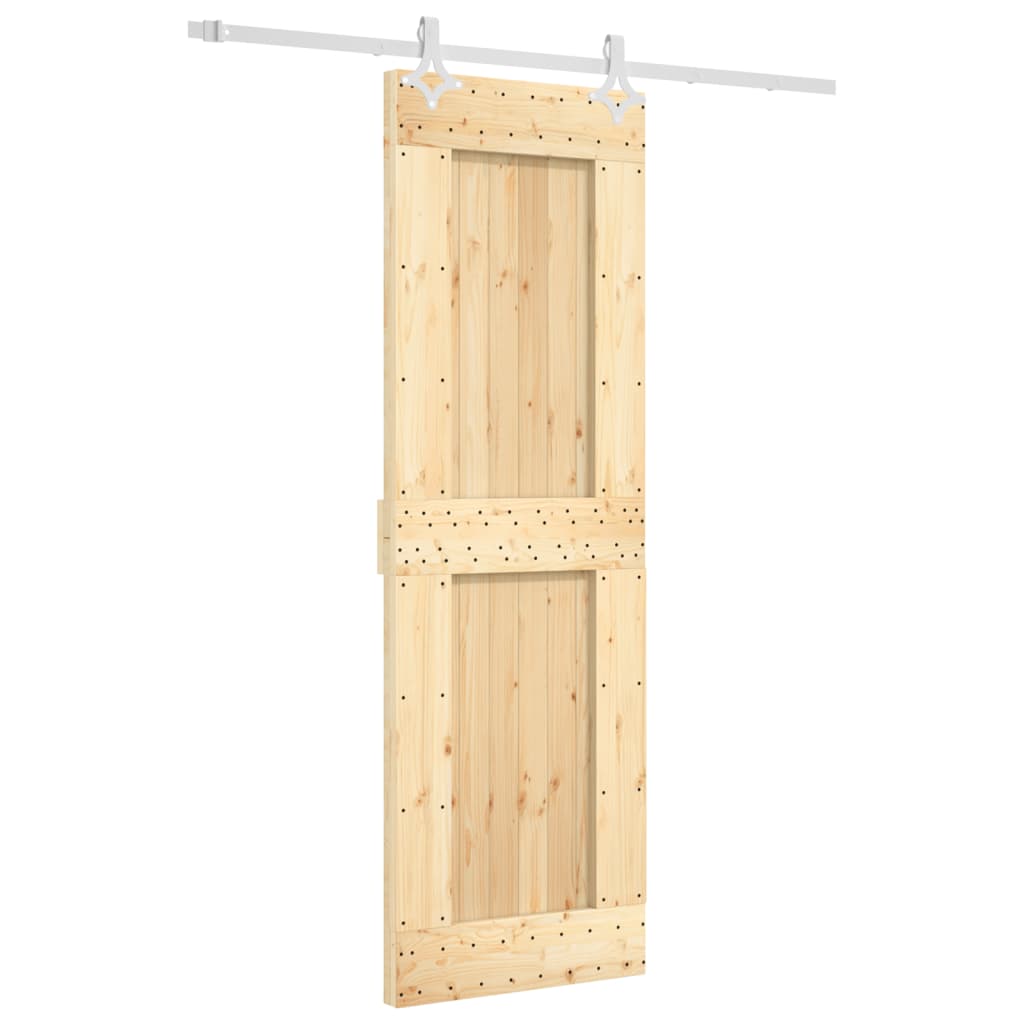 Sliding Door with Hardware Set 70x210 cm Solid Wood Pine