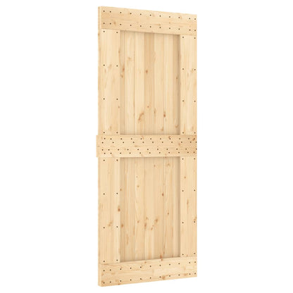 Sliding Door with Hardware Set 85x210 cm Solid Wood Pine