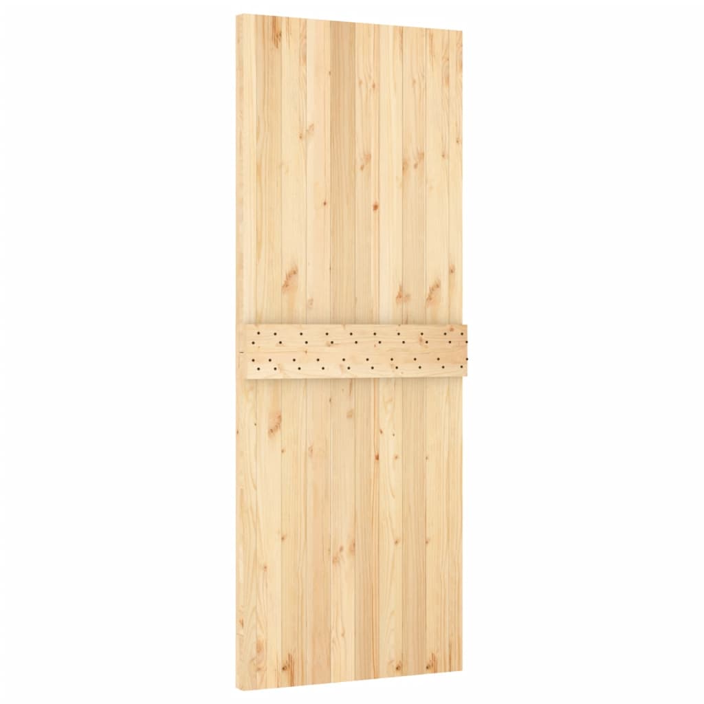 Sliding Door with Hardware Set 85x210 cm Solid Wood Pine