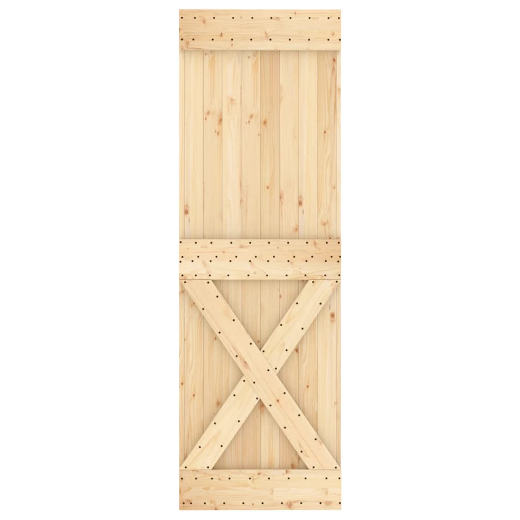 Sliding Door with Hardware Set 70x210 cm Solid Wood Pine