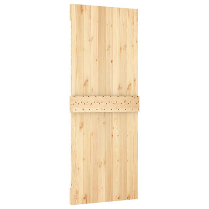 Sliding Door with Hardware Set 80x210 cm Solid Wood Pine