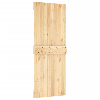 Sliding Door with Hardware Set 80x210 cm Solid Wood Pine