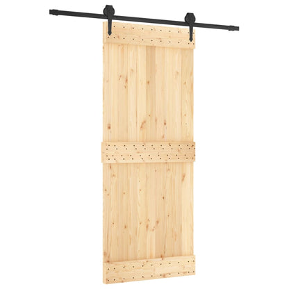 Sliding Door with Hardware Set 85x210 cm Solid Wood Pine