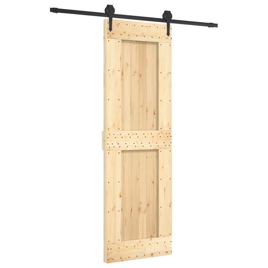 Sliding Door with Hardware Set 70x210 cm Solid Wood Pine