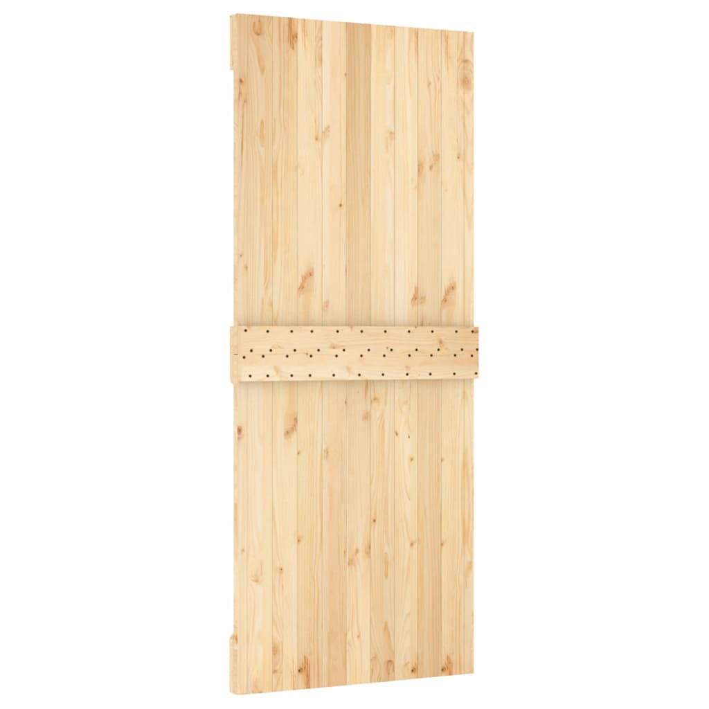 Sliding Door with Hardware Set 80x210 cm Solid Wood Pine