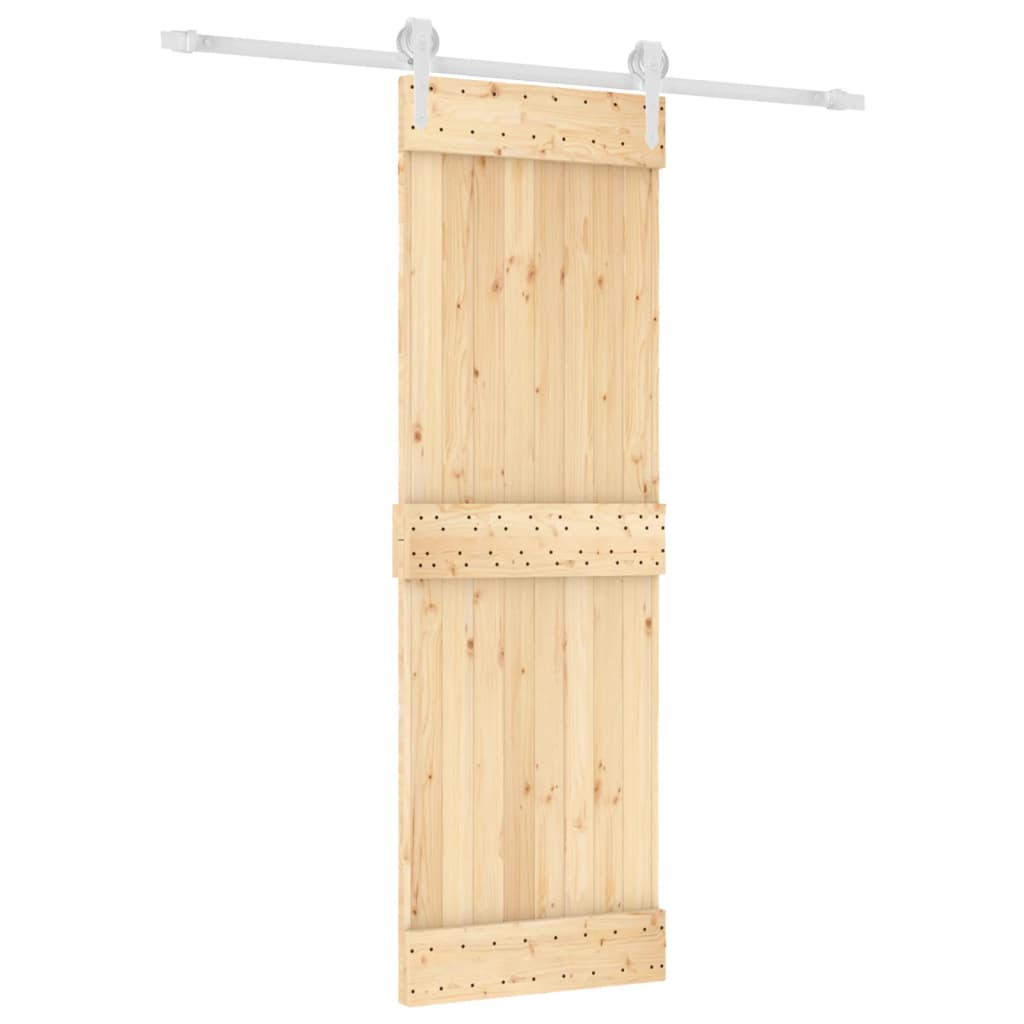 Sliding Door with Hardware Set 70x210 cm Solid Wood Pine