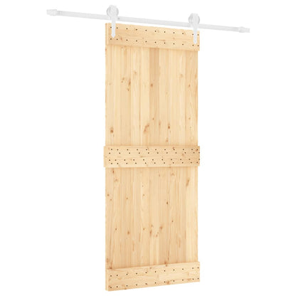 Sliding Door with Hardware Set 85x210 cm Solid Wood Pine