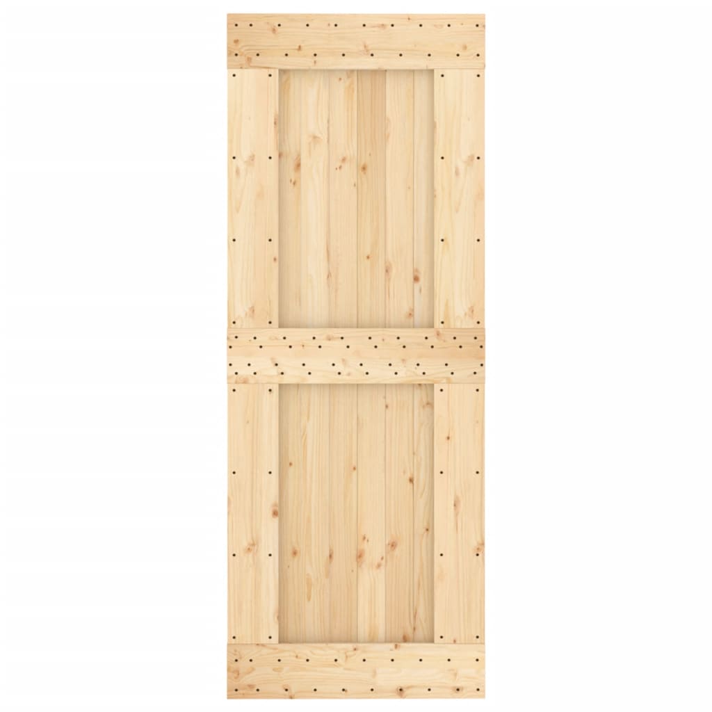 Sliding Door with Hardware Set 80x210 cm Solid Wood Pine