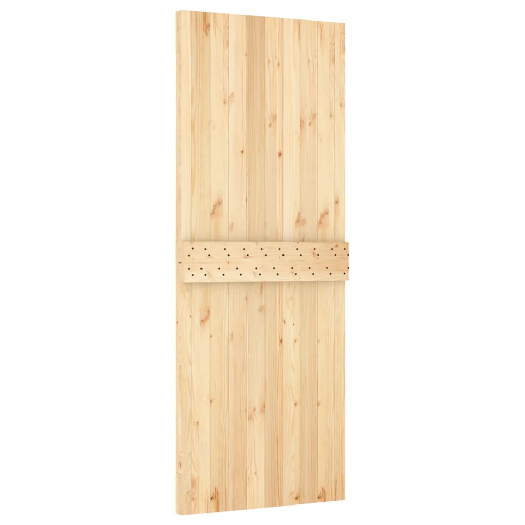 Sliding Door with Hardware Set 80x210 cm Solid Wood Pine