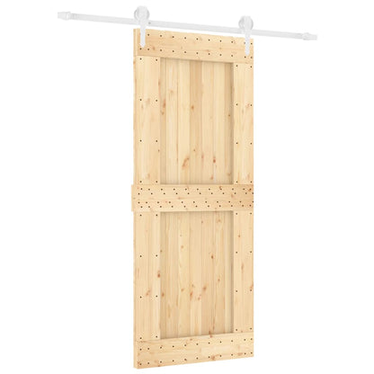 Sliding Door with Hardware Set 85x210 cm Solid Wood Pine