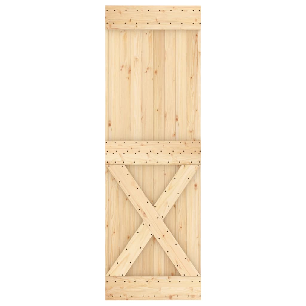 Sliding Door with Hardware Set 70x210 cm Solid Wood Pine