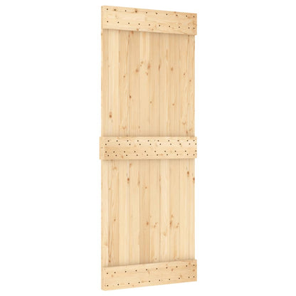 Sliding Door with Hardware Set 80x210 cm Solid Wood Pine