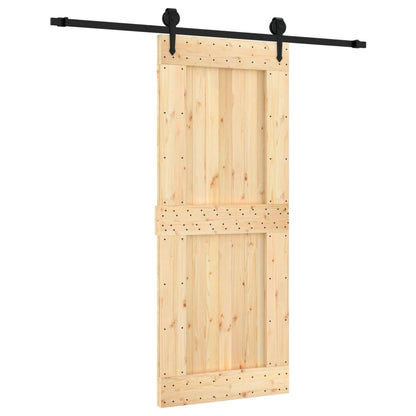 Sliding Door with Hardware Set 85x210 cm Solid Wood Pine