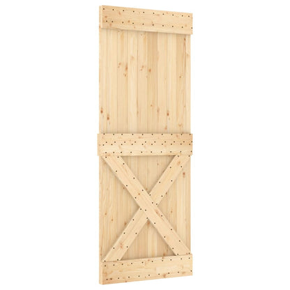 Sliding Door with Hardware Set 90x210 cm Solid Wood Pine