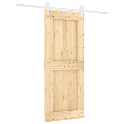 Sliding Door with Hardware Set 85x210 cm Solid Wood Pine