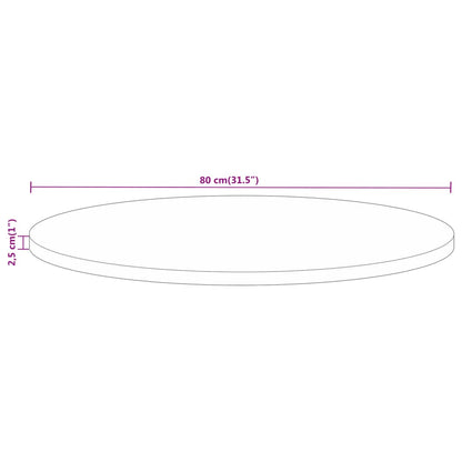 Table Top Ø 80x2.5 cm Round Solid Wood Reclaimed