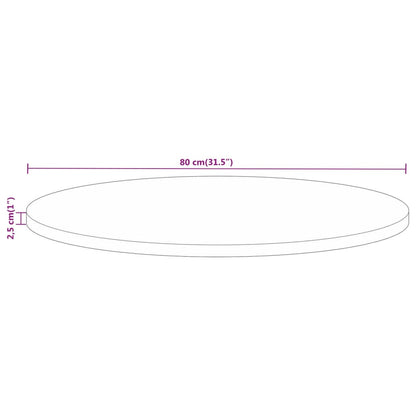 Table Top Ø 80x2.5 cm Round Solid Wood Mango