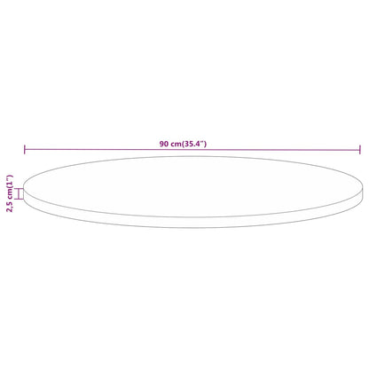 Table Top Ø 90x2.5 cm Round Solid Wood Mango