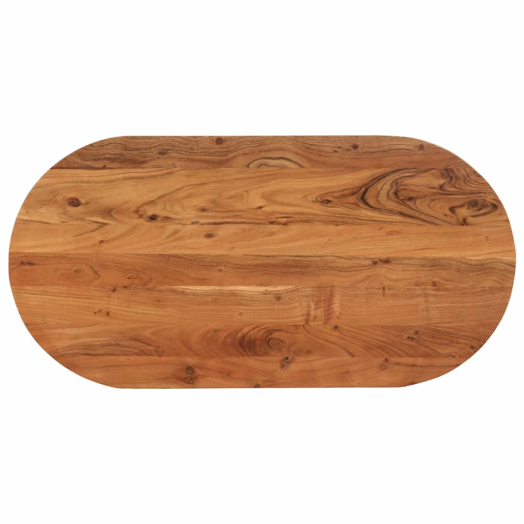 Table Top 80x40x2.5 cm Oval Solid Wood Acacia