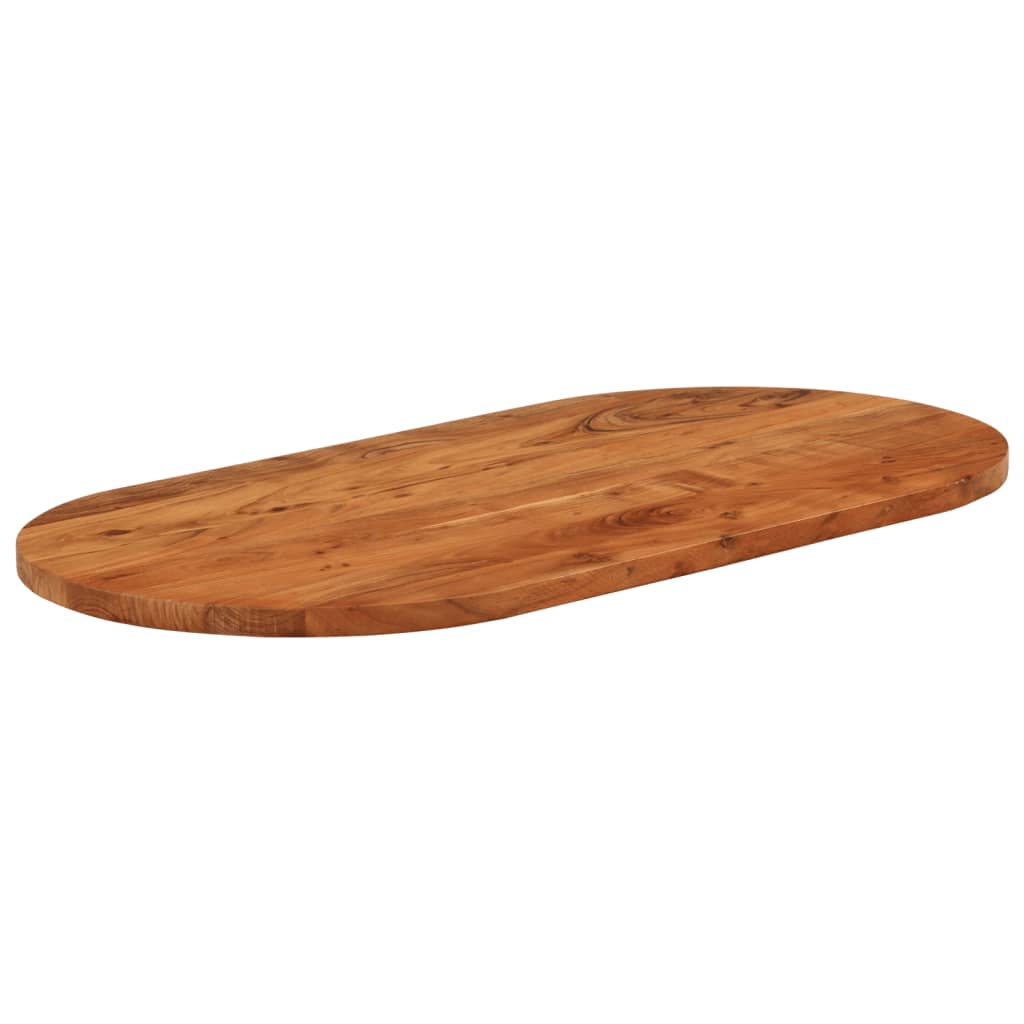 Table Top 80x40x2.5 cm Oval Solid Wood Acacia