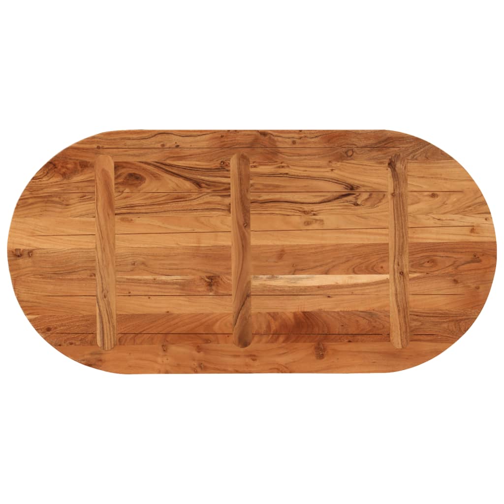 Table Top 120x60x3.8 cm Oval Solid Wood Acacia