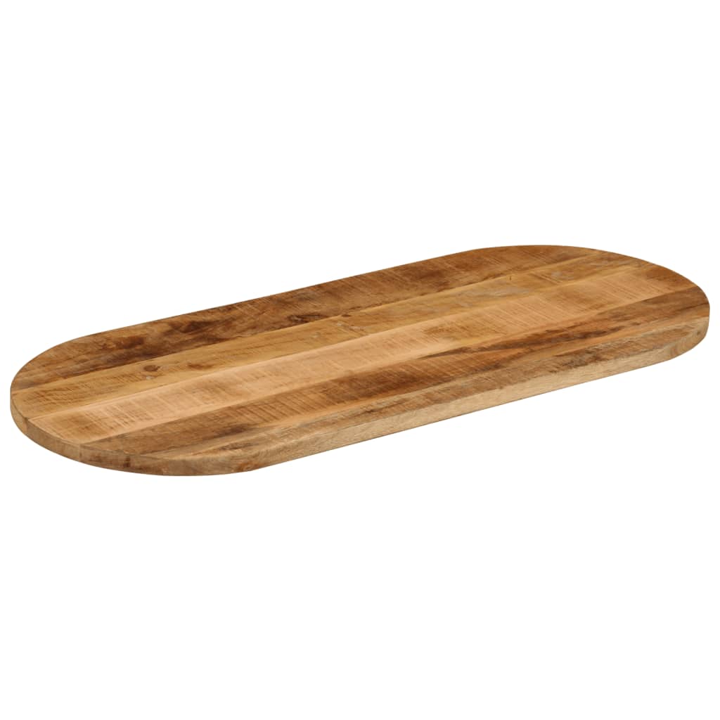 Table Top 80x40x2.5 cm Oval Solid Wood Rough Mango