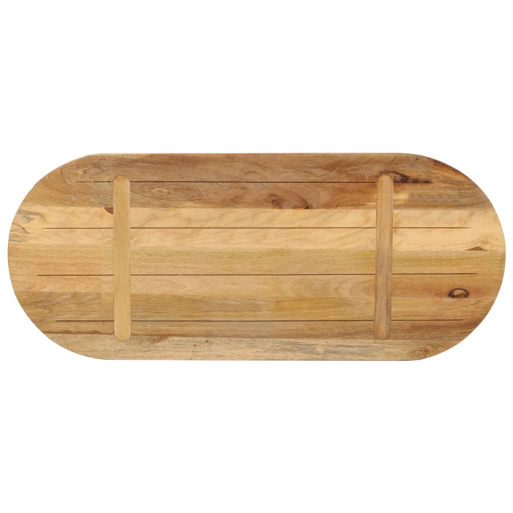 Table Top 80x40x2.5 cm Oval Solid Wood Rough Mango