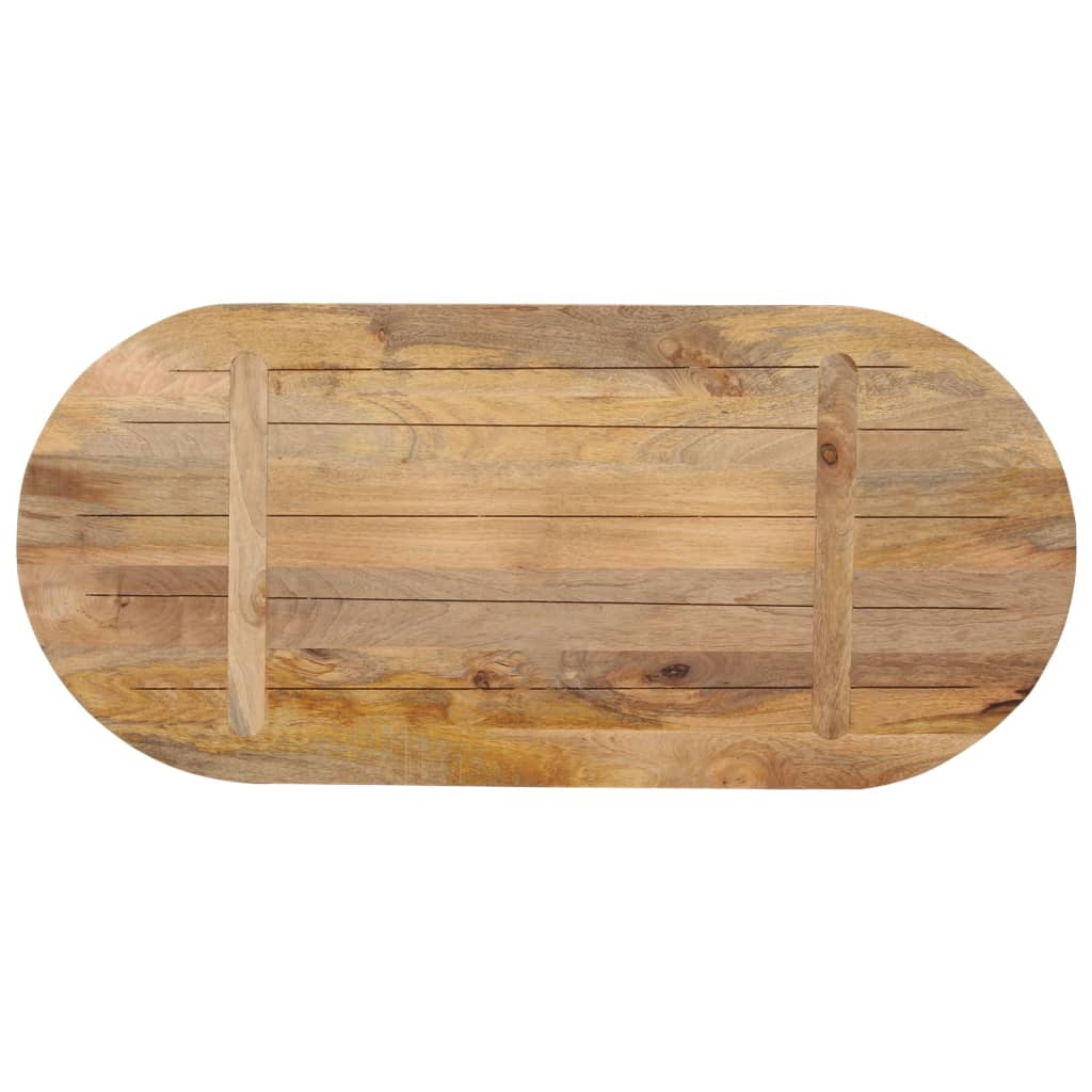 Table Top 80x40x2.5 cm Oval Solid Wood Mango