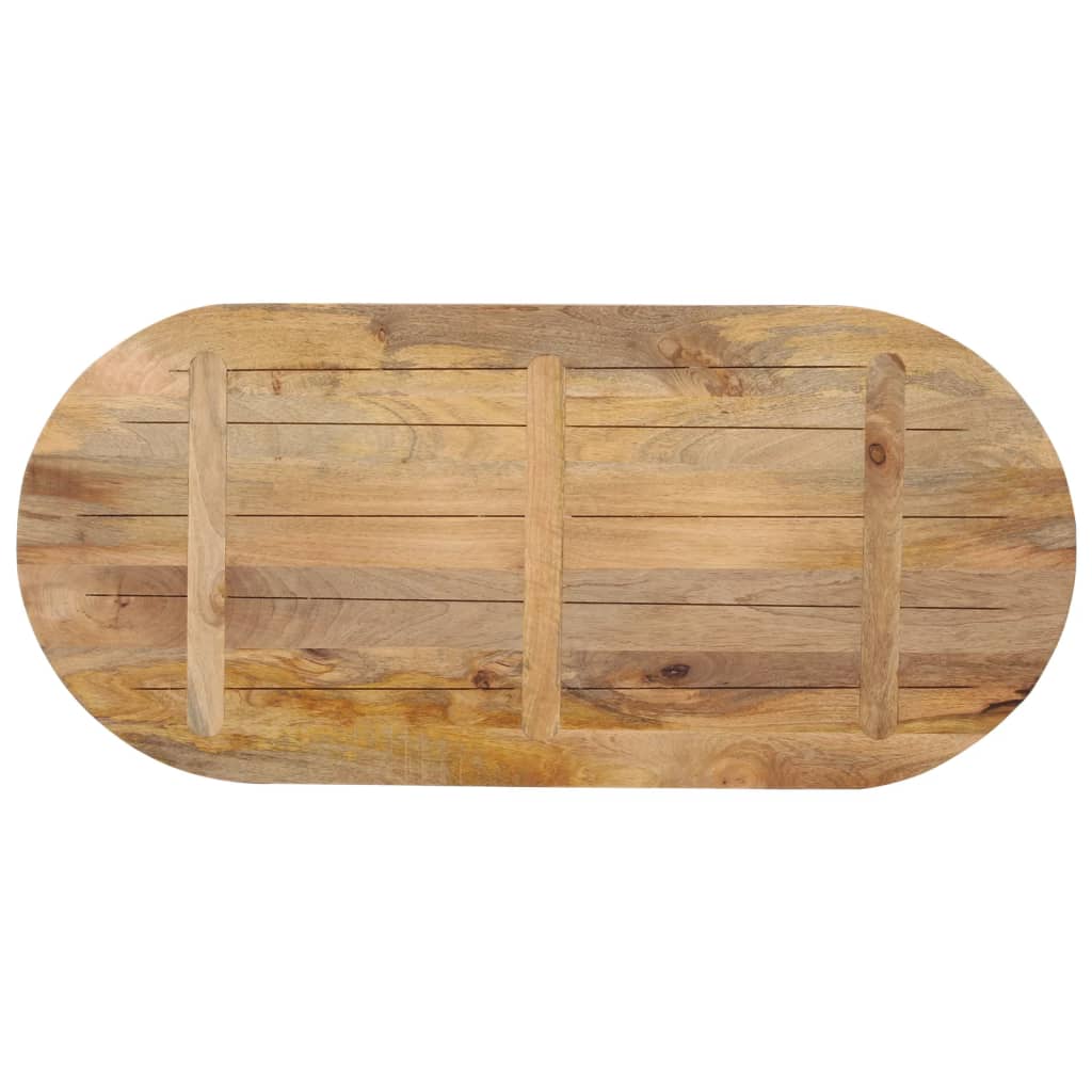 Table Top 120x60x3.8 cm Oval Solid Wood Mango