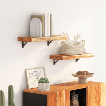 Wall Shelf 50x30x2.5 cm Rectangular Solid Wood Acacia Live Edge