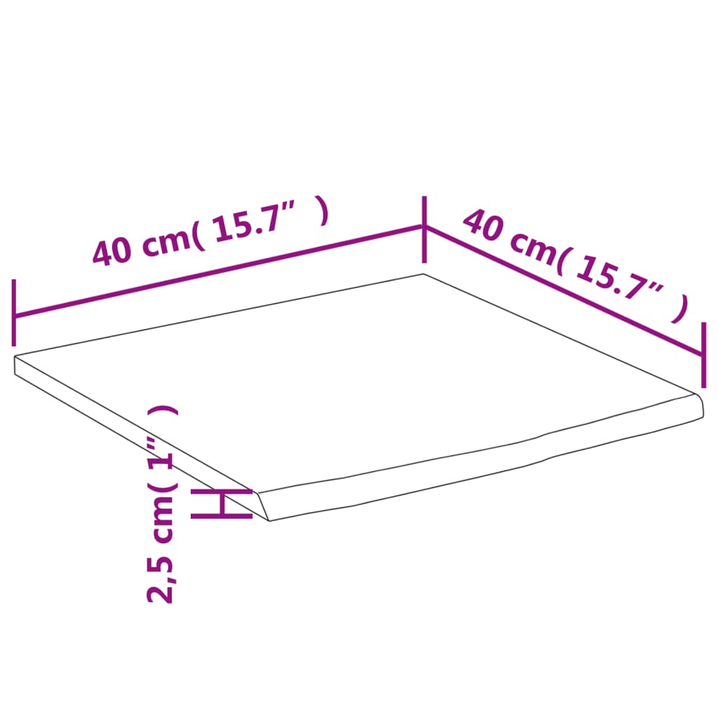 Wall Shelf 40x40x2.5 cm Square Solid Wood Acacia Live Edge