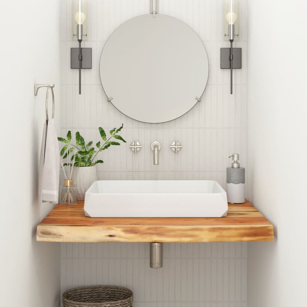 Bathroom Countertop 70x60x2.5 cm Rectangular Solid Wood Acacia