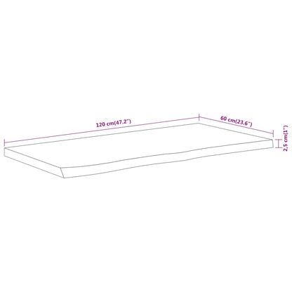 Bathroom Countertop 120x60x2.5 cm Rectangular Solid Wood Acacia