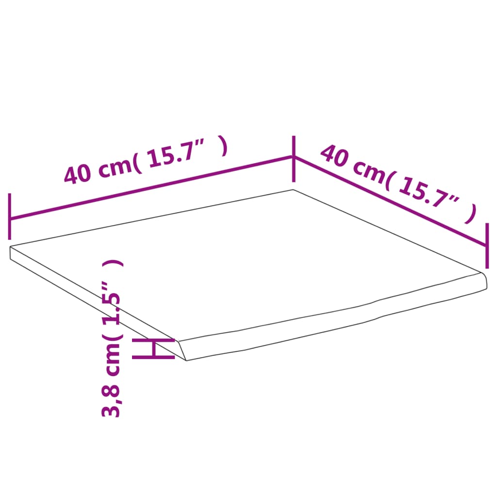 Wall Shelf 40x40x3.8 cm Square Solid Wood Acacia Live Edge