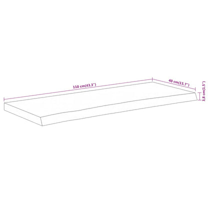 Table Top 110x40x3.8 cm Rectangular Solid Wood Acacia Live Edge