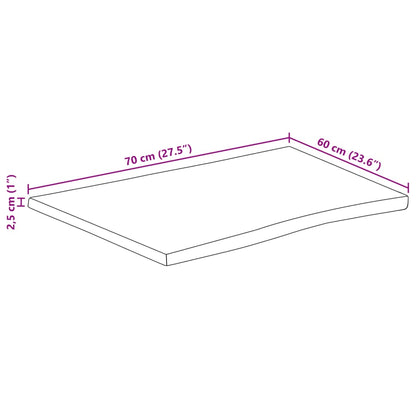 Table Top 70x60x2.5 cm Live Edge Solid Wood Mango