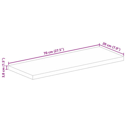 Table Top 70x20x3.8 cm Rectangular Solid Wood Acacia