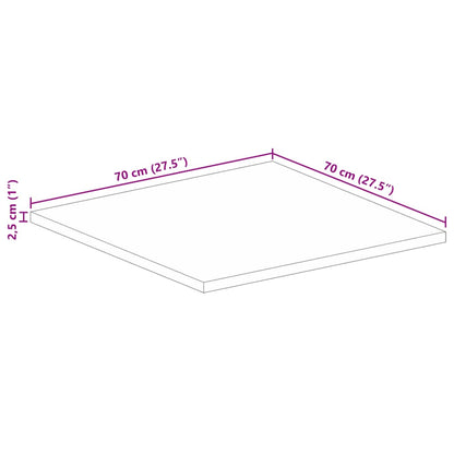 Table Top 70x70x2.5 cm Square Solid Wood Reclaimed