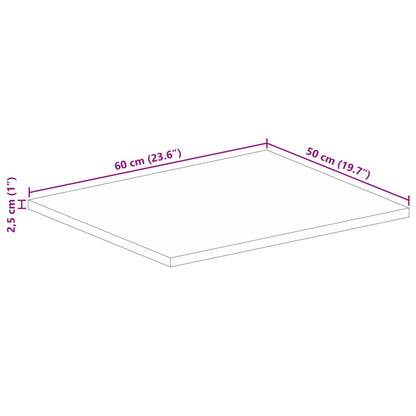 Table Top 60x50x2.5 cm Rectangular Solid Wood Mango