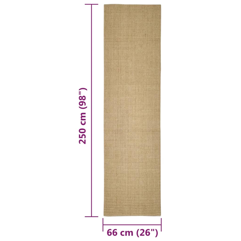 Sisal Rug for Scratching Post 66x250 cm