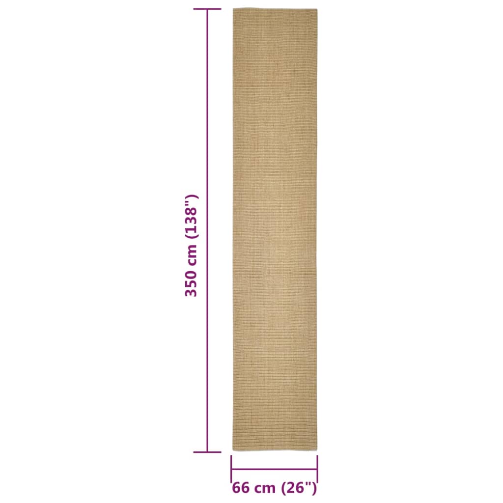 Sisal Rug for Scratching Post 66x350 cm