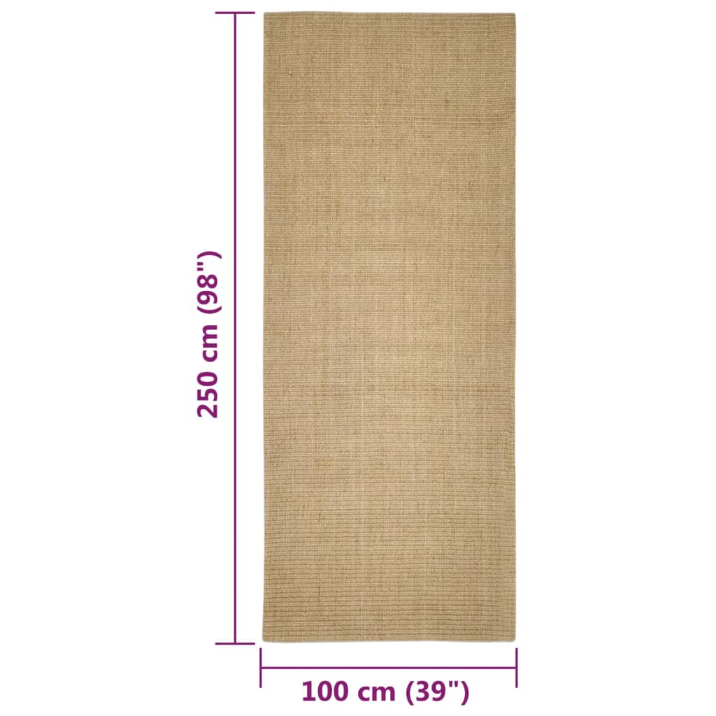 Sisal Rug for Scratching Post 100x250 cm