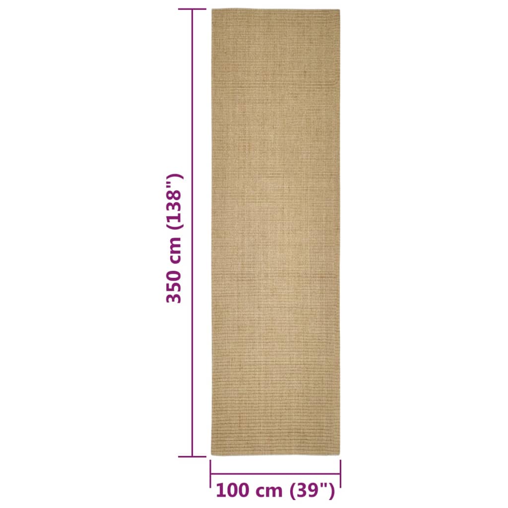 Sisal Rug for Scratching Post 100x350 cm