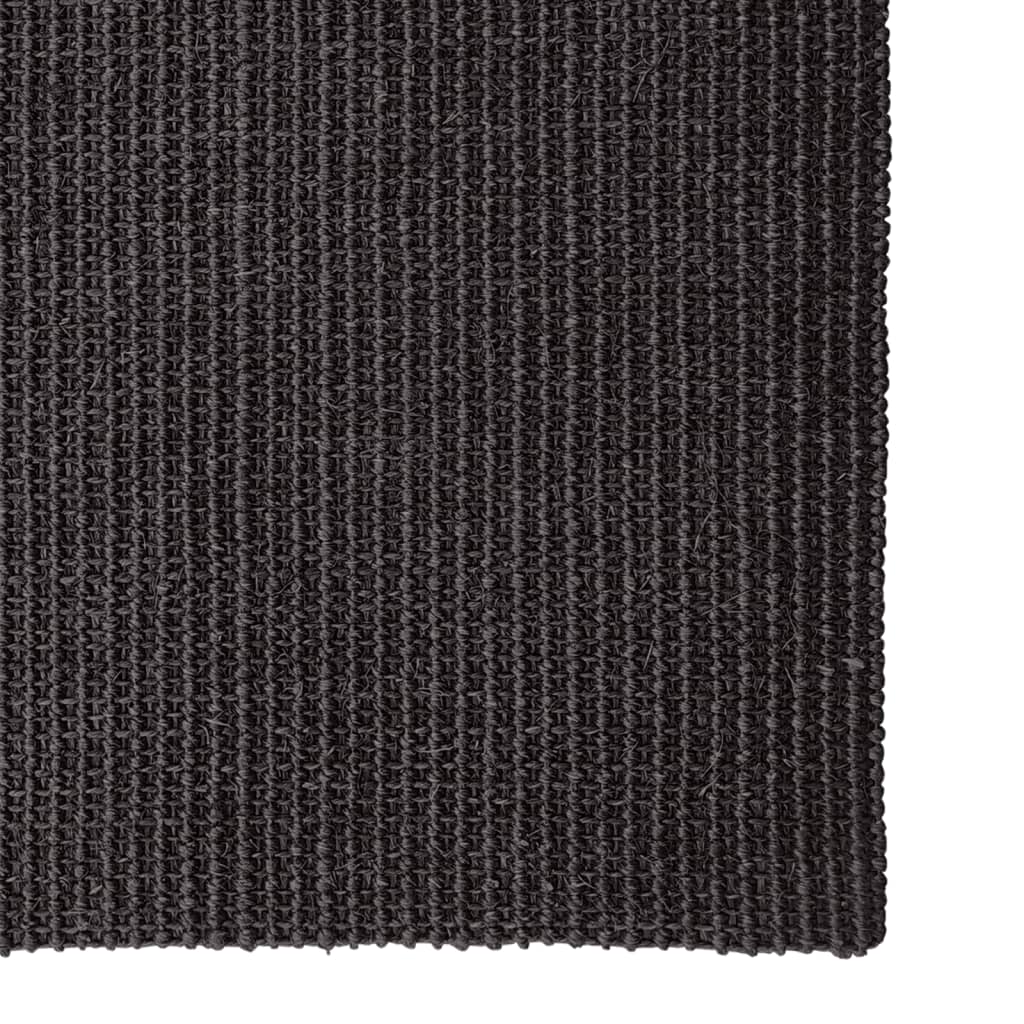 Sisal Rug for Scratching Post Black 66x350 cm