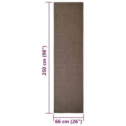 Sisal Rug for Scratching Post Brown 66x250 cm