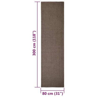 Sisal Rug for Scratching Post Brown 80x300 cm