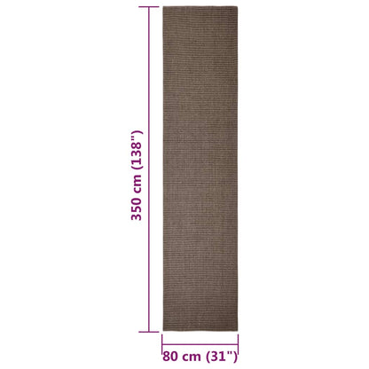 Sisal Rug for Scratching Post Brown 80x350 cm