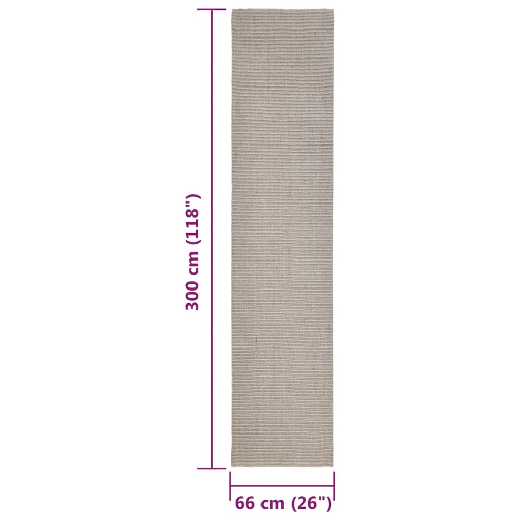 Sisal Rug for Scratching Post Sand 66x300 cm