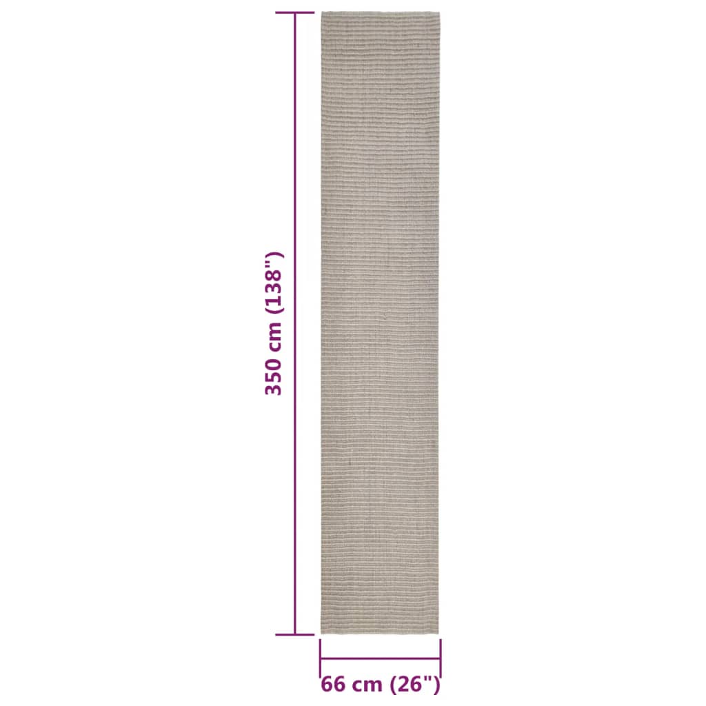 Sisal Rug for Scratching Post Sand 66x350 cm